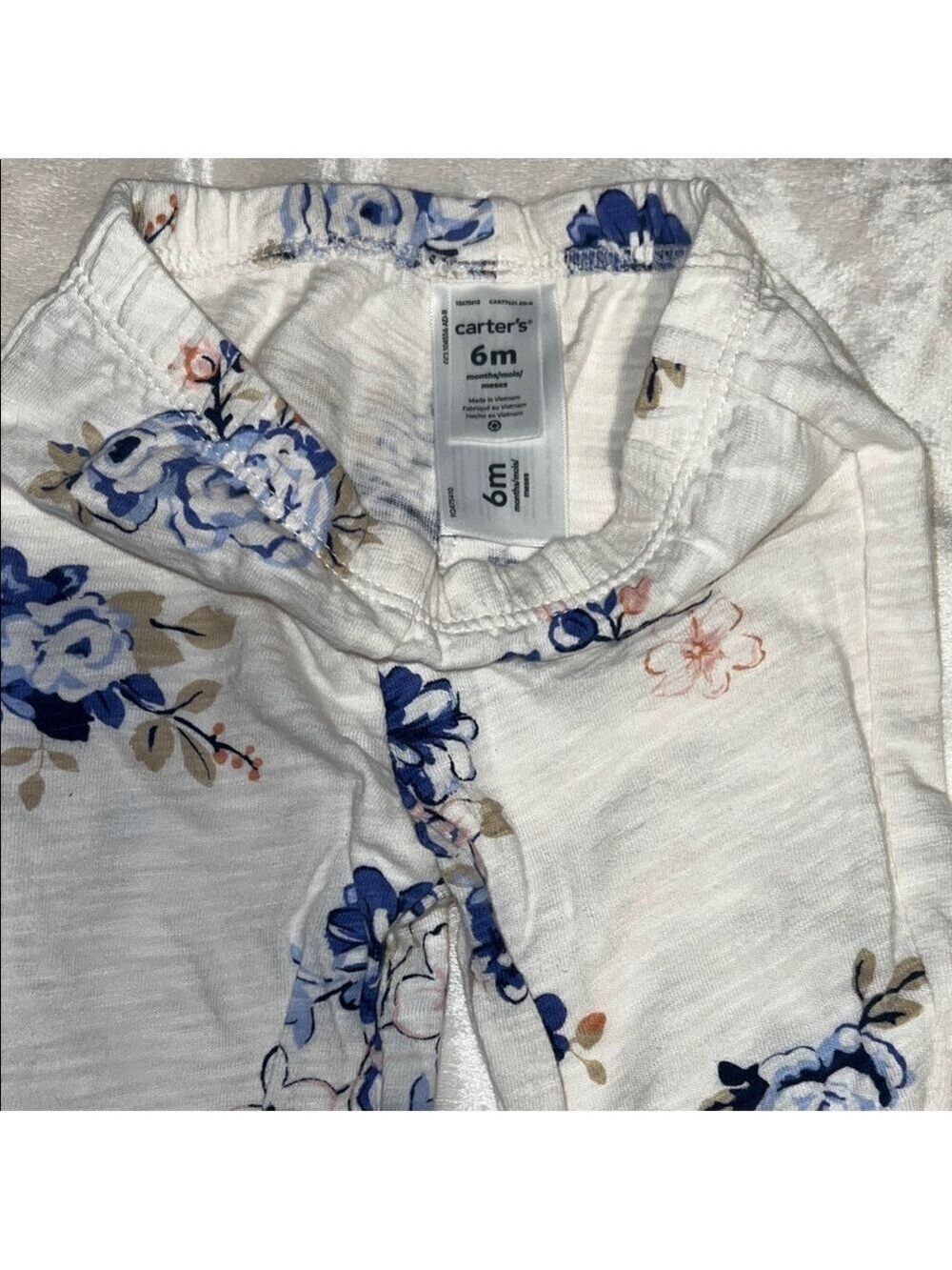 Carter’s 6 month Floral Blue and Cream Kids 3 Piece Set - Picture 9 of 13